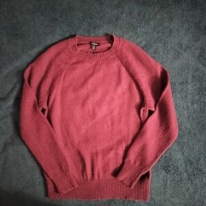 JCrew Crew Neck Sweater Mens Small Burgundy Lambswool Blend